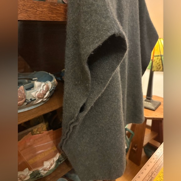 The Cashmere Project Front Zip Poncho Forest Green, One Size Fits All - Picture 15 of 15